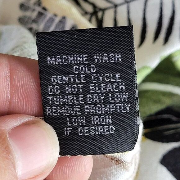 Vintage 80's Palazzo Pants M Tropical Print Linen High Waisted Wide Leg Beach - Picture 10 of 10